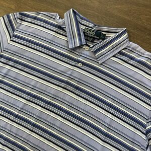 Polo Ralph Lauren Pima Cotton‎ Striped Polo Shirt Men's Sz XL Blue Purple Multi